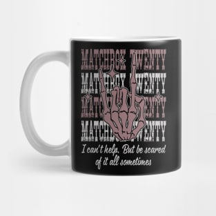 I Can't Help But Be Scared Of It All Sometimes Quotes Music Skeleton Hand Mug